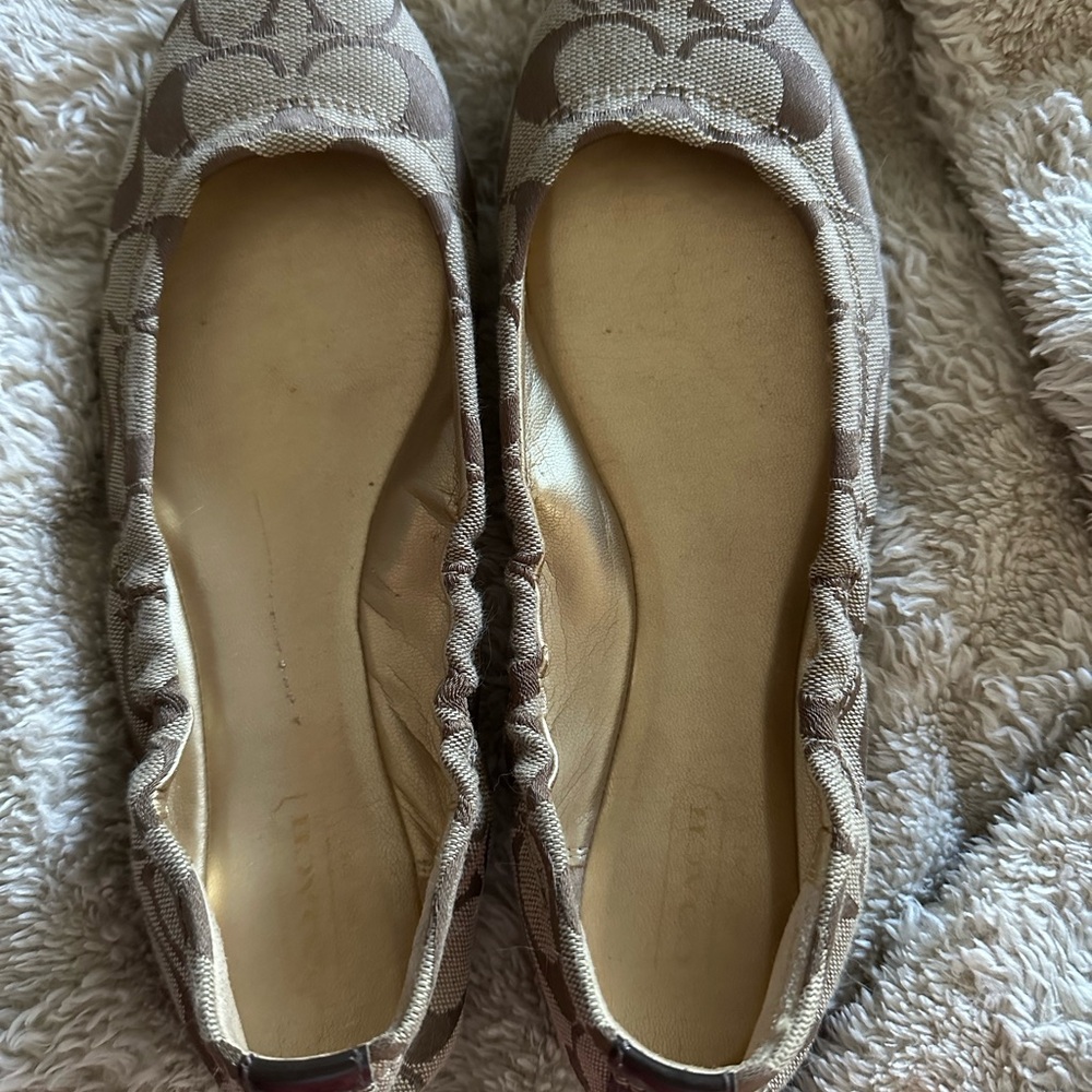 Coach Tan and Brown Flats